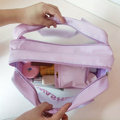 Purple Toiletry Bag Travel Bag With Handle Dry Wet Separation Makeup Cosmetic