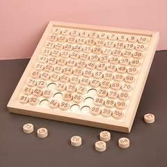 Wooden Educational Toy: 100 Numbers Arithmetic Game