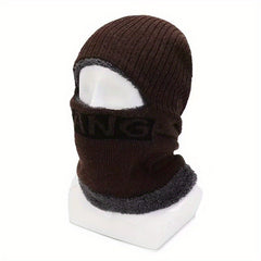 Double Layer Plus Velvet Warm Windproof Hat Mens Riding Ear Protection Mask