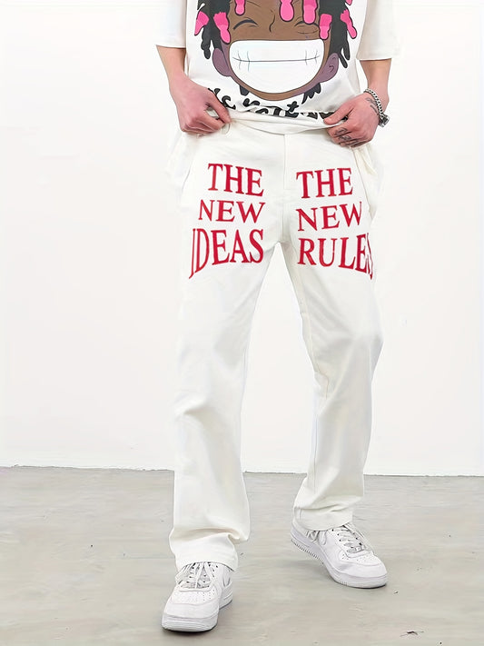 Wide Leg Jeans Men s Casual Street Style Baggy Jeans With Pockets