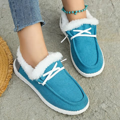 Women's Fleece Liner Thermal Loafers Flat Shoes