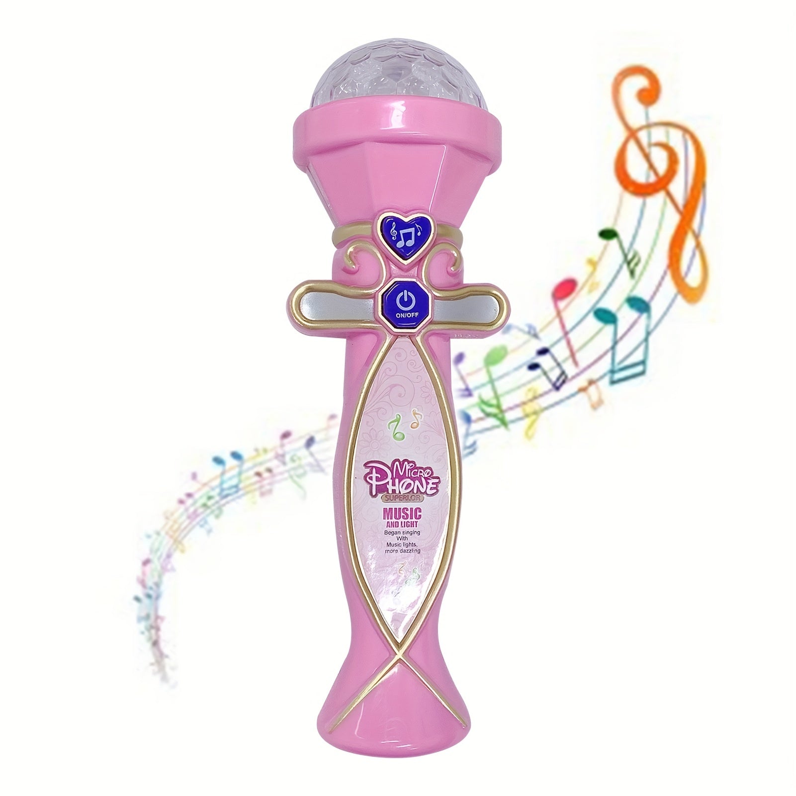 Kids Handheld Microphone with Colorful Lights - Gift for Girls