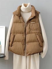Casual Lapel Down Vest Winter Warm Coat