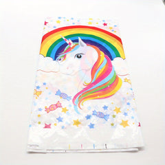 Unicorn Tablecloth & 10 Treat Bags Party Supplies