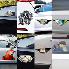 1pc Cat Car Sticker Animal Car Sticker Cartoon Decoration Sticker