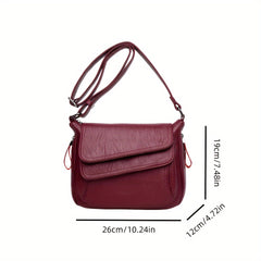 Chic Faux Leather Crossbody Bag for Women Classic Design Magnetic Closure