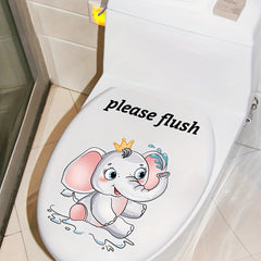 Elephant Toilet Sticker Decal Bathroom Decoration