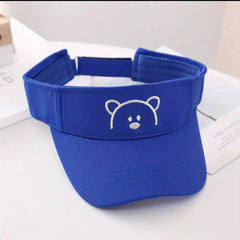 Kid's Casual Sun Hat w/ Embroidered Bear Pattern