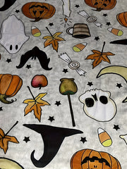 Women's Plus Pumpkin & Ghost Print Halloween Cardigan Long Sleeve