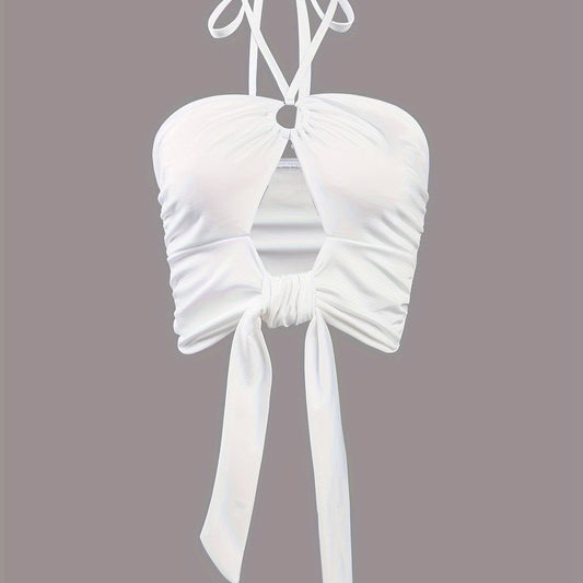 Ring Halter Cami Top Backless Lingerie