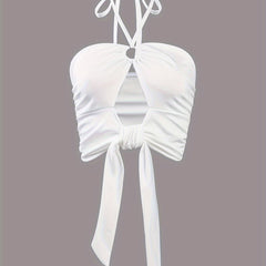 Ring Halter Cami Top Backless Lingerie
