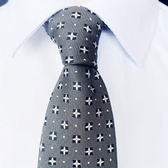 Vintage Gray Tie Pocket Square & Cufflink Set Business Party Wedding