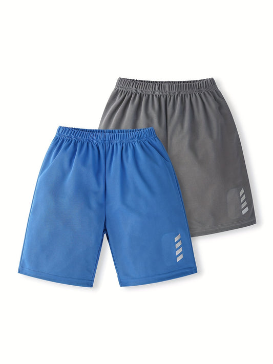 2pcs Boys Active Quick drying Shorts for Summer Outdoors