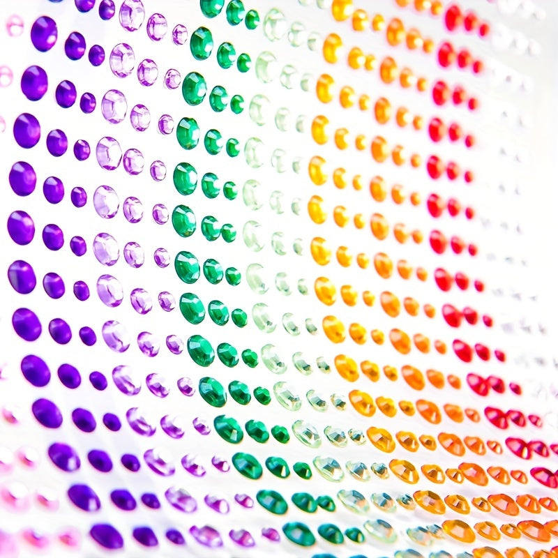 900pcs Rhinestone Stickers 15 Colors DIY Face Nail Makeup 3mm 4mm