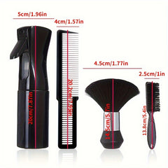 4PCS Hair Cutting Tool Set Barber Clipper Brush Styling Comb Beard Brush for Men