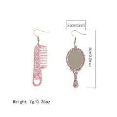 Y2K Acrylic Mirror Comb Earrings Cute Female Gift