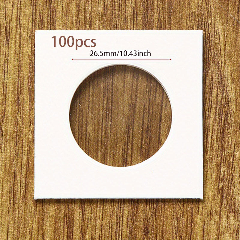 100pcs Square Cardboard Coin Holders for Stamp Collectors & Sorting Coins