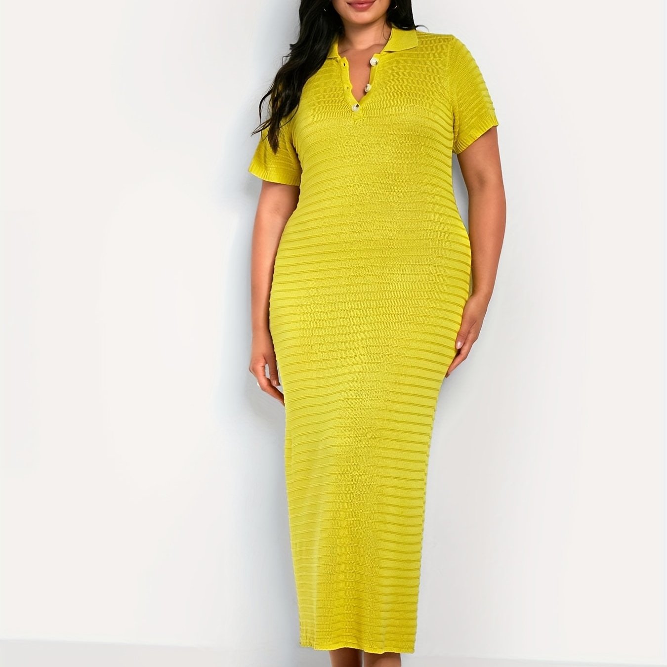  Ribbed Short Sleeve Maxi Dress