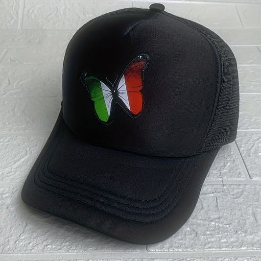 Italian Flag Butterfly Baseball Cap Mesh Cap