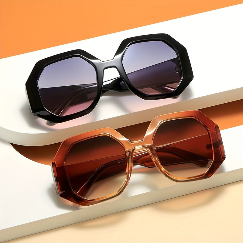 Y2K Polygon Sunglasses Jelly Gradient UV400 Sun Shades Glasses