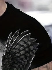 Owl & Snake 3D Print Men's Short Sleeve T-shirt Graphic Tee