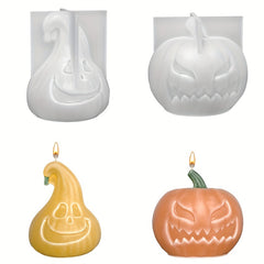 Halloween DIY Candle Silicone Mold 3D Angry Pumpkin Aromatherapy Candle