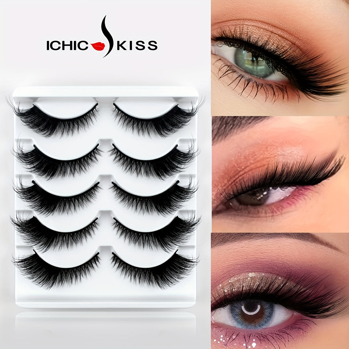 5 Pairs Faux Mink Fox Eye Cat Eye Lashes