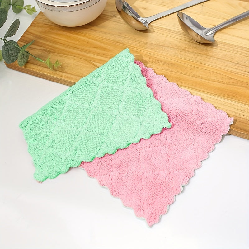 2pcs Vintage Kitchen Dish Cloth Soft Cleaning Rag Reusable Towel