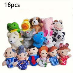 16pcs Soft Plush Finger Puppet Set for Storytime Learning