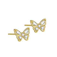 Rhinestone Butterfly Stud Earrings