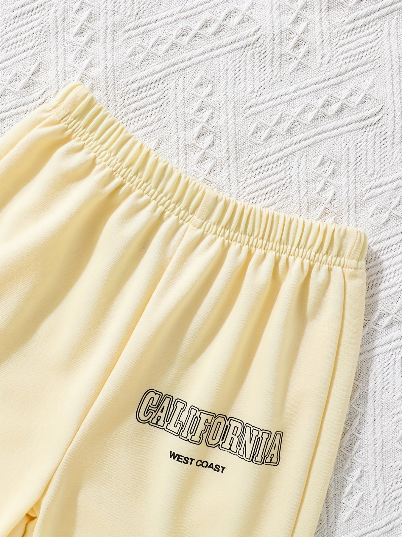 Girls' Casual Letter Print Jogger Sweatpants Loose Fit