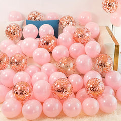 20pcs Pink Confetti Balloon Set For Parties & Events