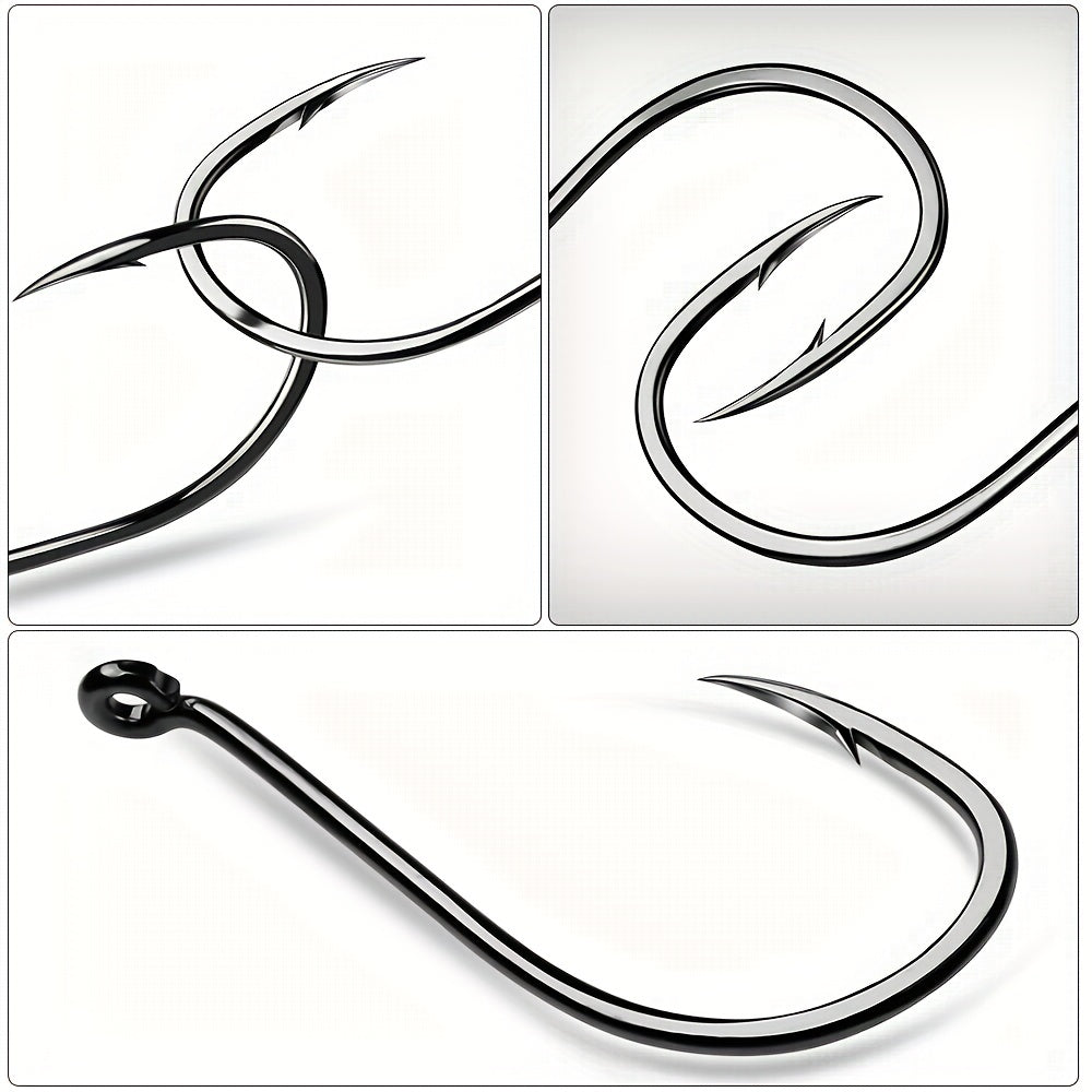 PROBEROS 50pcs Fishing Hooks, High Carbon Steel Fishhooks, Corrosion Resistant