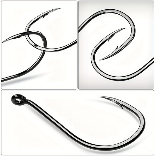 PROBEROS 50pcs Fishing Hooks, High Carbon Steel Fishhooks, Corrosion Resistant
