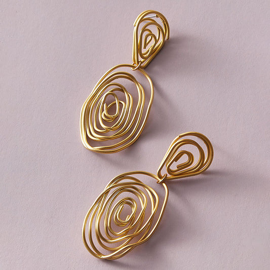 Geometric Bohemian Spiral Earrings Fine Jewelry Gift