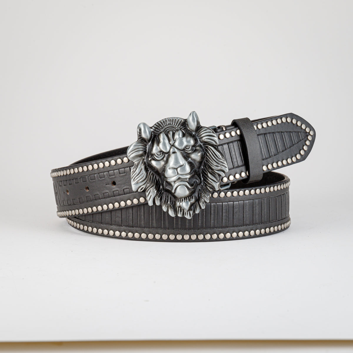 Men's Lion Buckle Belt PU Leather Decorative Accessories