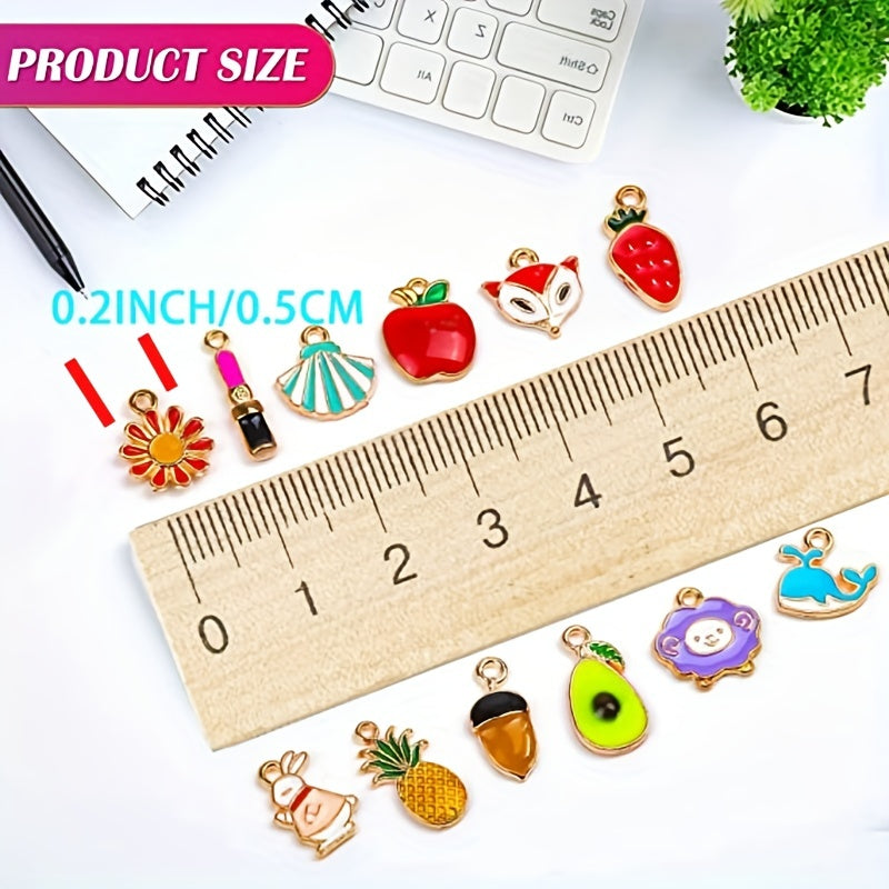 50pcs Enamel Charm Pendants for Jewelry Making DIY Crafts