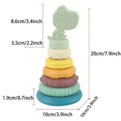 Silicone Stacking Rings Toy for Toddlers Educational Recognition