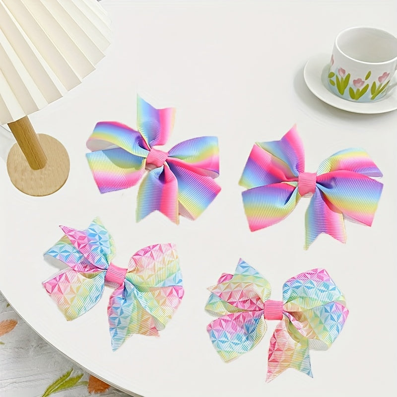 6pcs Gradient Bow Hair Clips for Girls