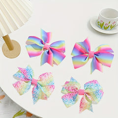 6pcs Gradient Bow Hair Clips for Girls