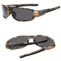 Men's Camo Polarized Sunglasses for Cycling Outdoor Sports with Zipper Case