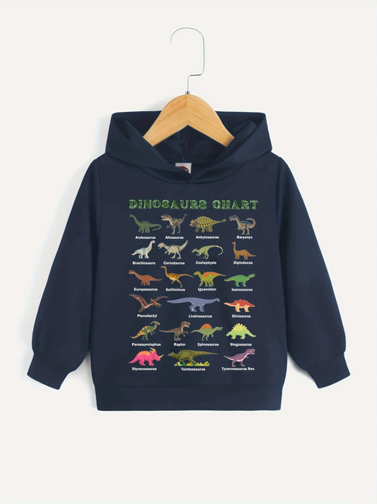 Dinosaurs Chart Boys Hooded Sweatshirt