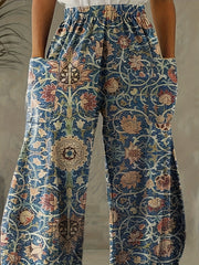 Geometric Print High Waist Wide Leg Loose Pants