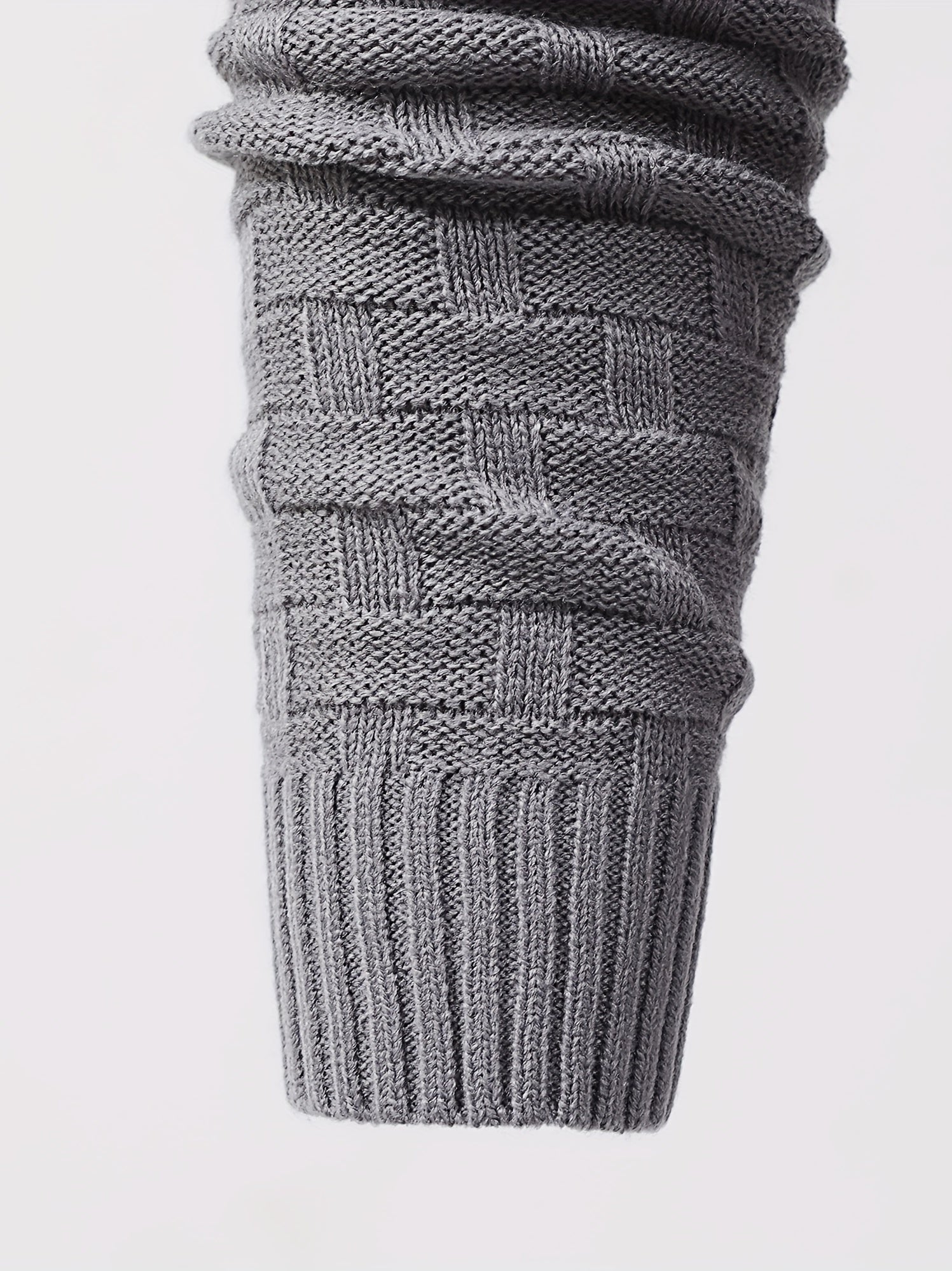 Warm Knitted Sweater Men's Casual Stretch Pullover for Fall Winter