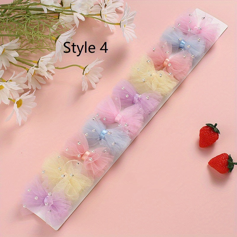 10pcs Sweet Bow Butterfly Hair Clips Princess Hair Accessories