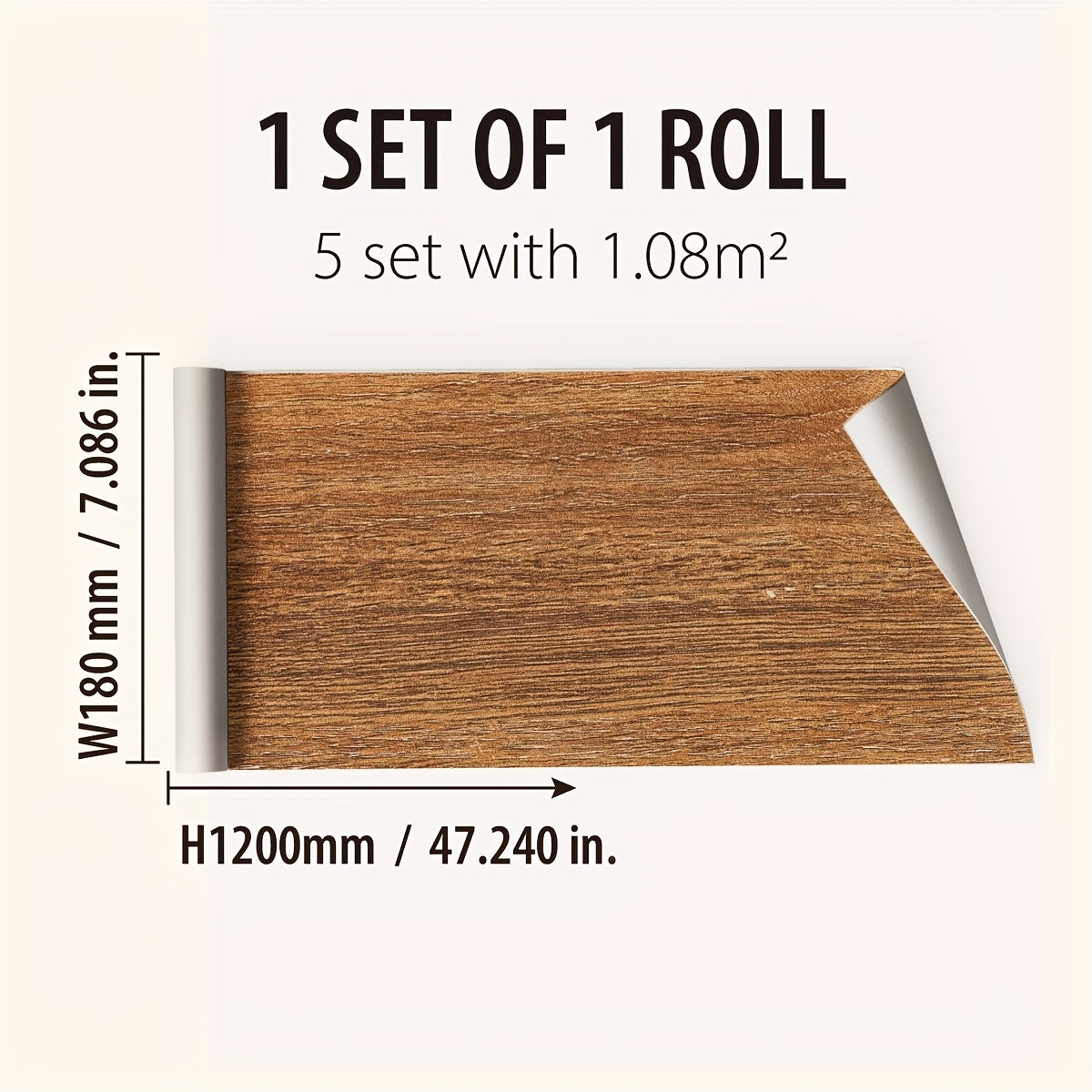 Wood Grain Print Waterproof Floor Sticker 119x18cm