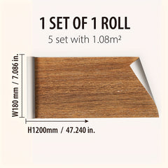 Wood Grain Print Waterproof Floor Sticker 119x18cm