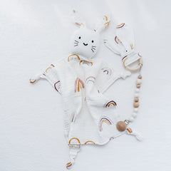 Newborn Baby Cotton Bib & Doll Gift Set - Rabbit Ear Companion Doll