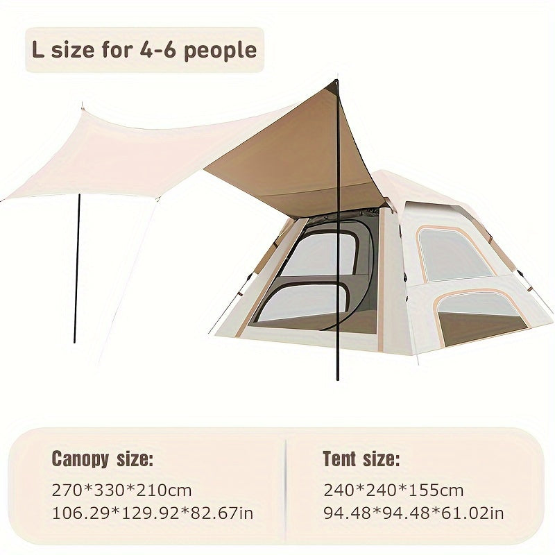 Pop Up Camping Tent & Canopy Combo Waterproof Outdoor Shelter