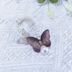 Vintage Butterfly Hair Claw Clip with Faux Pearl
